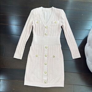 Elegant pastel pink Button-Down Dress